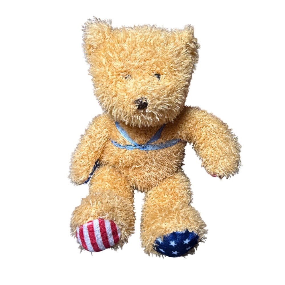 Patriotic Teddy Bear Angel Plush‎ Stuffed Animal Stars Stripes Americana Decor